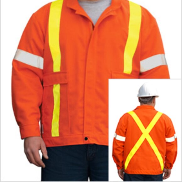 AGO Essential Workwear Denim Orange Jacket With Hoodie ARC/FR #HO-325 - Picture 12 of 12
